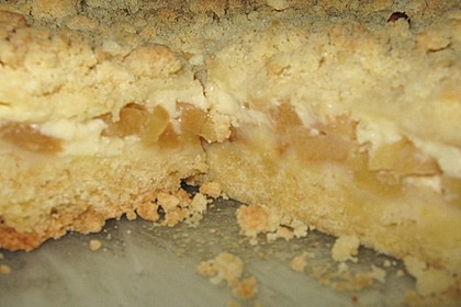 Apfelkuchen mit Puddingcreme und Streuseln 3
