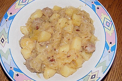 Bratwurst - Sauerkraut - Pfanne 1