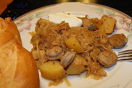 Bratwurst - Sauerkraut - Pfanne 3
