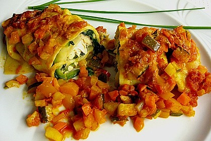 Nudelrollen mit Saibling - F&uuml;llung in Gem&uuml;sesauce 3