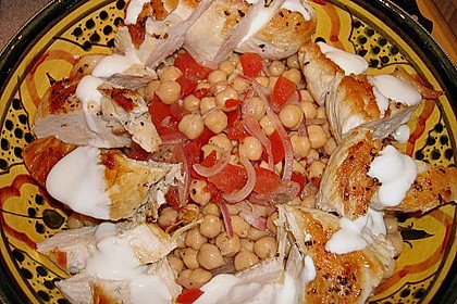 Gegrilltes H&auml;hnchen mit Kichererbsensalat