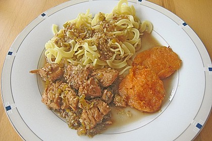 Karamellisiertes H&auml;hnchengeschnetzeltes