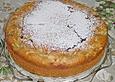 Marmorierter Apfelkuchen mit Marzipan - Mandel - Decke