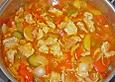 Schaschlikpfanne mit Putenfleisch