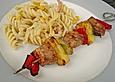Karibisches H&auml;hnchenfilet mit Paprika - Ananas - Spie&szlig;