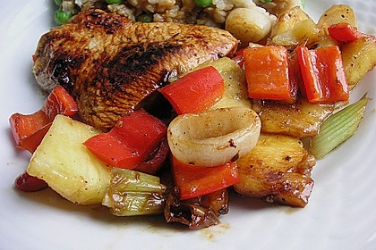 Karibisches H&auml;hnchenfilet mit Paprika - Ananas - Spie&szlig; 3