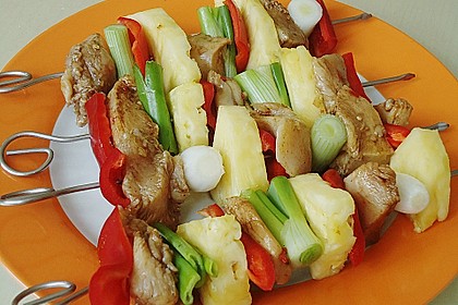Karibisches H&auml;hnchenfilet mit Paprika - Ananas - Spie&szlig; 4