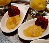 Quittenmus mit gebratener Blutwurst (oder mit Chorizo) (Bild)