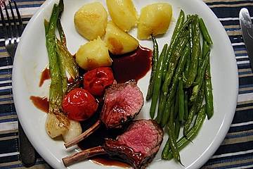 Lammkarree mit Rotwein - Balsamico Reduktion
