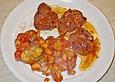 Kleine Nackensteaks mit Peyrigoux an Fenchel - Birnen - Salat