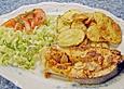 Mandel - Lachssteak mit Endiviensalat