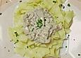 Bandnudeln mit Champignon - Sahne - Speck So&szlig;e