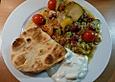Gem&uuml;sechili auf Tortilla Wrap