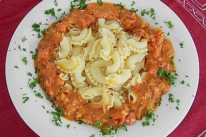 Spaghetti mit Tomaten - Sahne - Pesto 1
