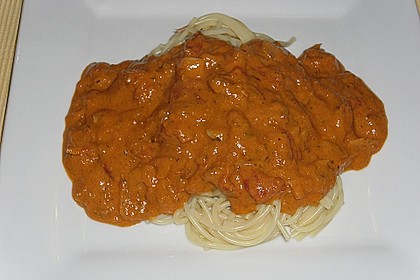 Spaghetti mit Tomaten - Sahne - Pesto 3