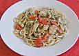 Pasta mit Tomaten - Spinat - K&auml;se - So&szlig;e und H&auml;hnchen
