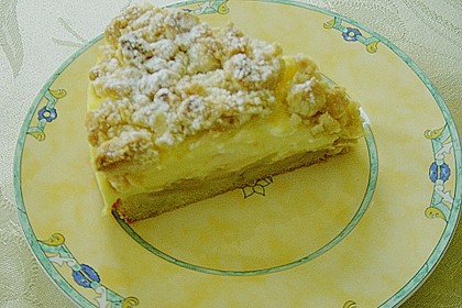 Apfelkuchen mit Vanillecreme und Streuseln 4