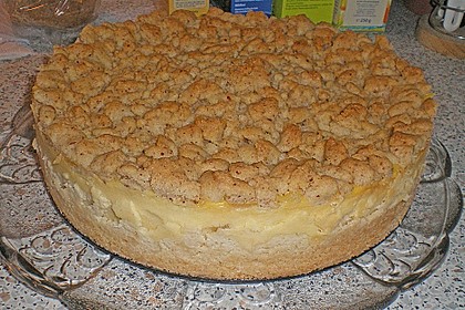 Apfelkuchen mit Vanillecreme und Streuseln 8