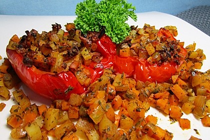 Paprika gefüllt mit Kartoffeln