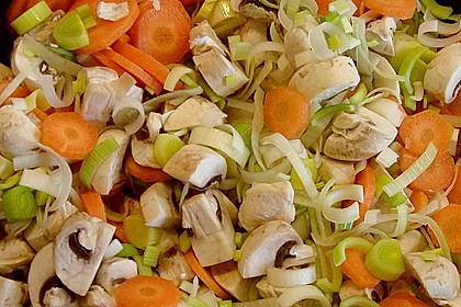 H&auml;hnchen - Lauch - Geschnetzteltes 1