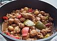 Ragout mit gebackenen Bananen