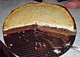 K&auml;sekuchen mit Brownie - Boden