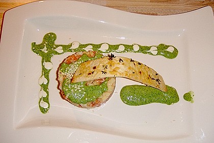 Apfel - Lachs - Tatar auf Wasabispiegel 3