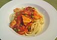 Spaghetti in Paprikaso&szlig;e mit H&auml;hnchen