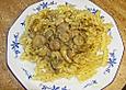Sahnesauce mit Bratwurst und Champignons
