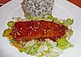 Lachs-Teriyaki auf Porreegem&uuml;se