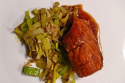 Lachs-Teriyaki auf Porreegem&uuml;se 13