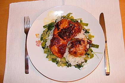 Lachs-Teriyaki auf Porreegem&uuml;se 14