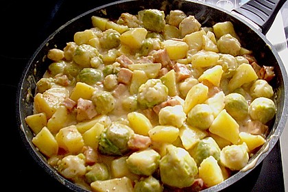 Rosenkohl - Kartoffel - Kasseler - Pfanne