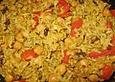 Hackfleisch - Reispfanne mit Curry, Kichererbsen und Rosinen