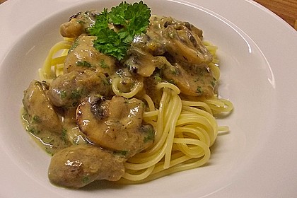 Nudeln mit Champignons 4