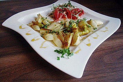 Gebratener Spargel mit eingelegtem Schinken 2