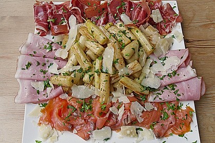Gebratener Spargel mit eingelegtem Schinken 3
