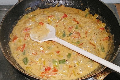 Paprika - Carbonara mit Spaghetti