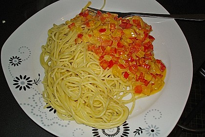 Paprika - Carbonara mit Spaghetti 3