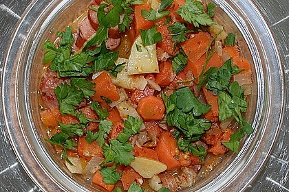 Karotteneintopf mit Cabanossi 1