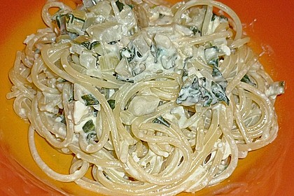 Spaghetti mit Mangold - Fetacreme
