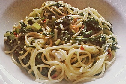 Spaghetti mit Mangold - Fetacreme 1