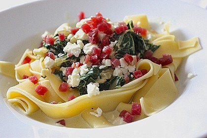 Spaghetti mit Mangold - Fetacreme 5
