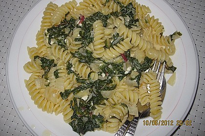 Spaghetti mit Mangold - Fetacreme 6