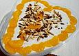 Quarkspeise mit Mandarinen und Mandeln