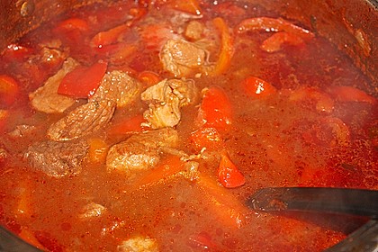 Gulasch vom Rind mit Schalotten und Paprika 12