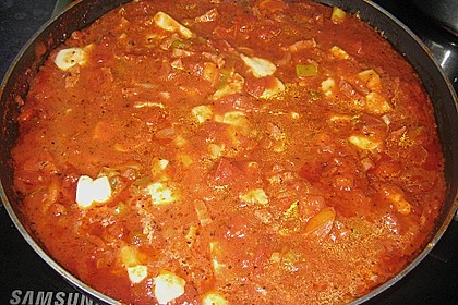 Pikante Tomatenso&szlig;e mit  Bacon und Mozzarella