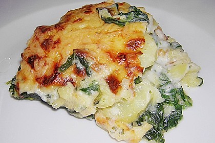 Dorschauflauf mit Spinat und Kartoffeln 3