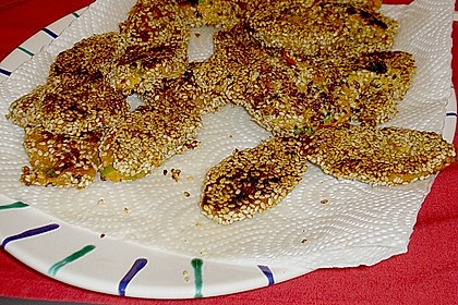 Tofu - Pl&auml;tzchen in Sesam