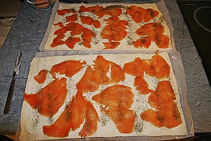 Bl&auml;tterteig - Lachs - Schnecken
